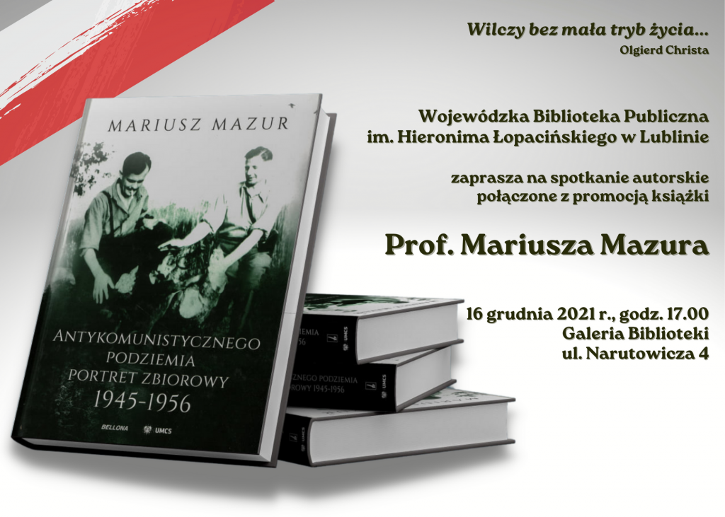 Spotkanie autorskie online i promocja książki prof. Mariusza Mazura