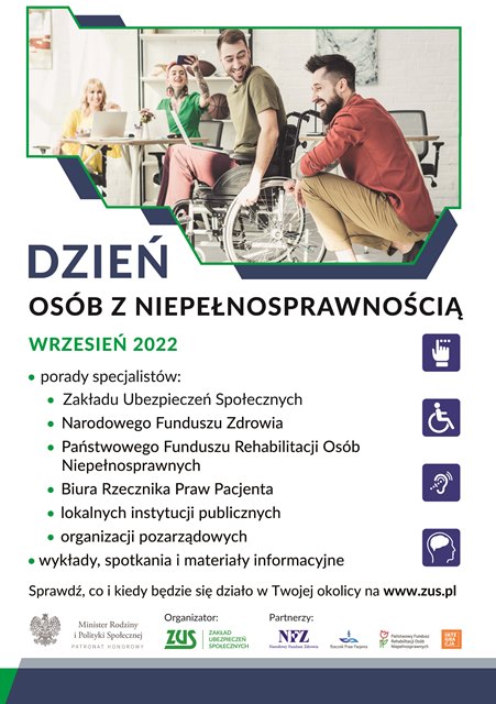 Dzień Osób z Niepełnosprawnością 2022 „Praca i pasja!” –  dyżur telefoniczny w ZUS w Lublinie