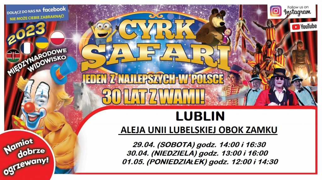 Jubileuszowe show Cyrku Safari w Lublinie na Majówkę!