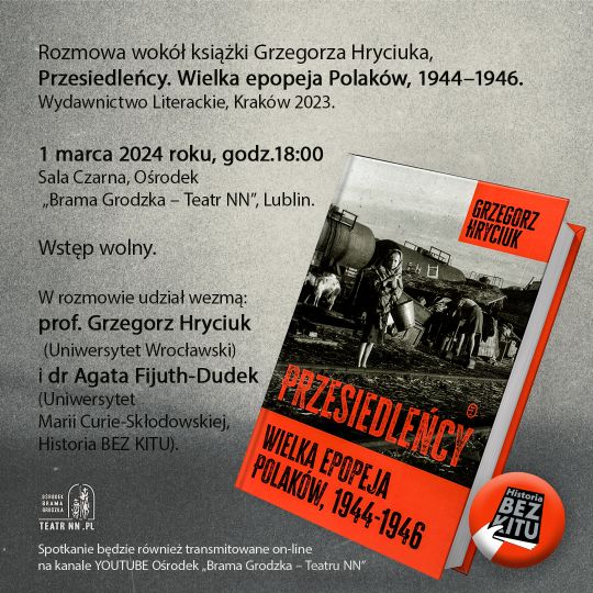 Spotkanie wokół książki Grzegorza Hryciuka „Przesiedleńcy. Wielka epopeja Polaków 1944–1946″