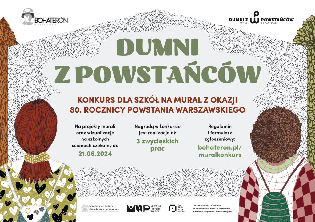 BohaterON | „Dumni z Powstańców” | ogólnopolski konkurs dla szkół na murale pamięci z okazji 80. rocznicy Powstania Warszawskiego